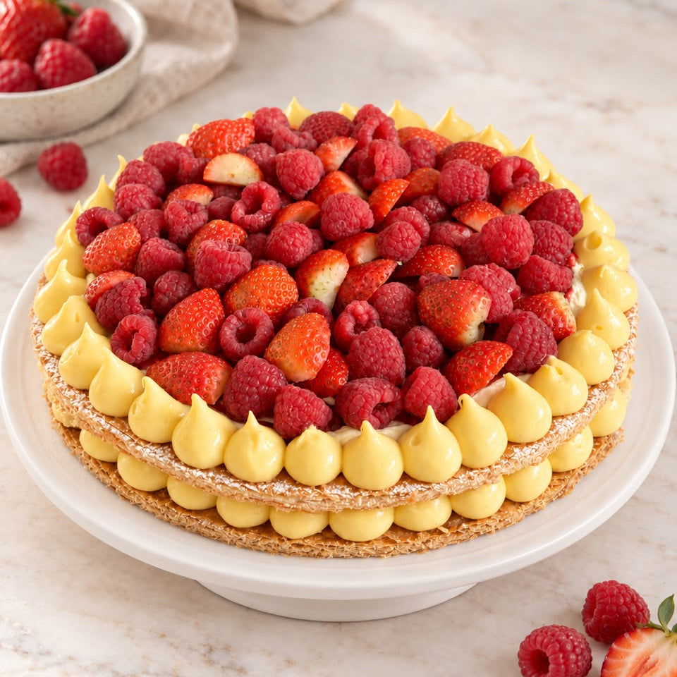 Strawberry & Raspberry Mille Feuille