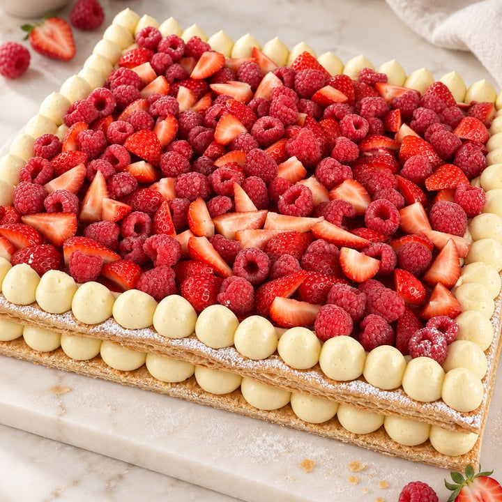 Strawberry & Raspberry Mille Feuille