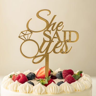She Said Yes Topper - Gold