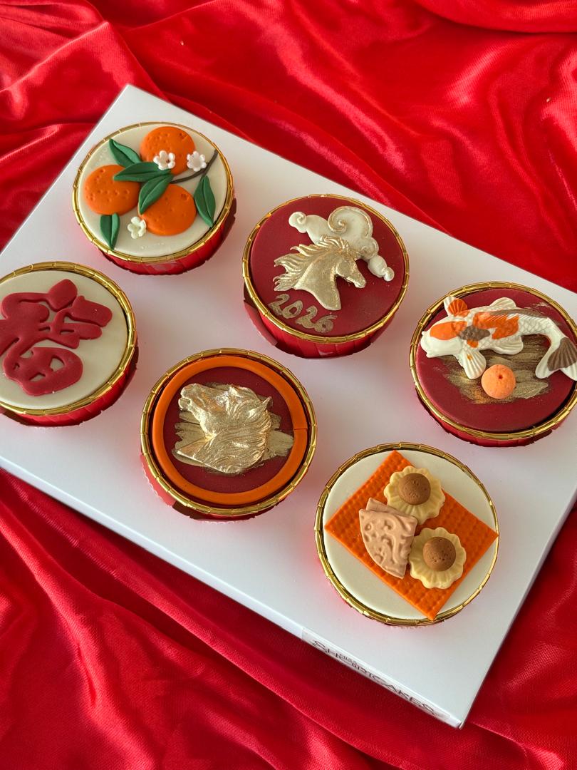 Year of the Horse CNY Cupcakes 6pc set