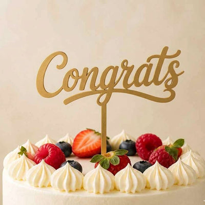 Congrats! Cake Topper - Gold