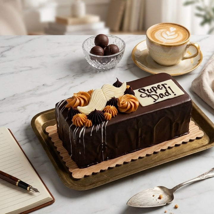 Father's Day Chocolate and Caramel Cake