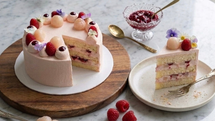 Lychee Raspberry Rose Shortcake