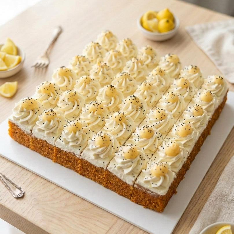 9" Square Lemon Poppyseed Cake Bites (36 pcs)