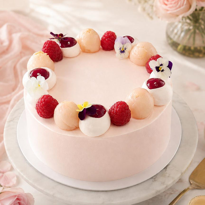 Lychee Raspberry Rose Shortcake