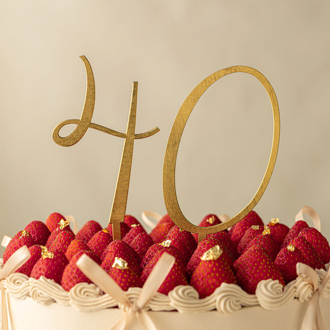 "40" Cake Topper, Large - Gold