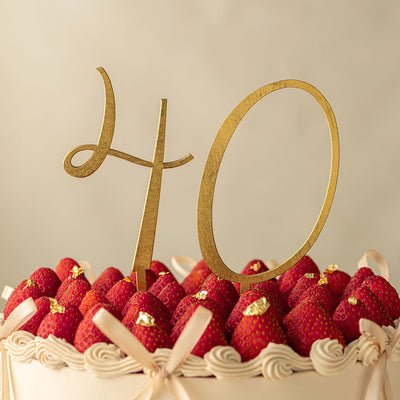"40" Cake Topper, Large - Gold