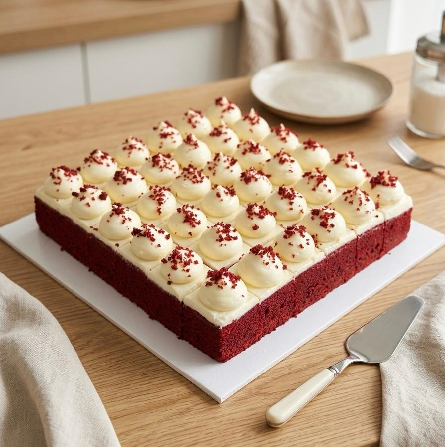 9" Square Red Velvet Cake Bites (36 pcs)