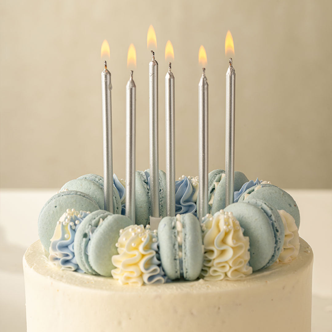 Silver Metallic Candles (6pcs)