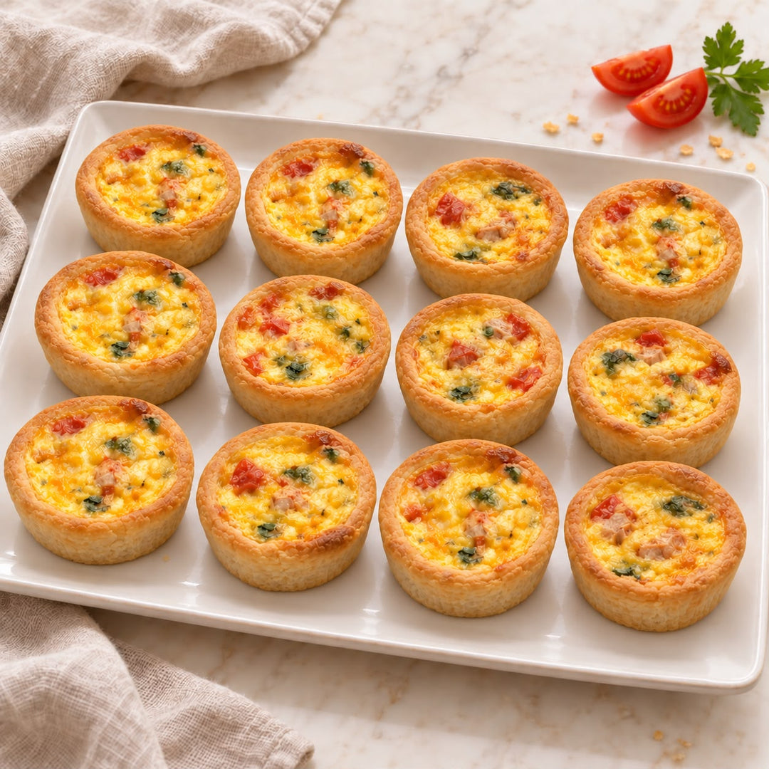 12 mini Spicy Tuna & Tomato Quiche