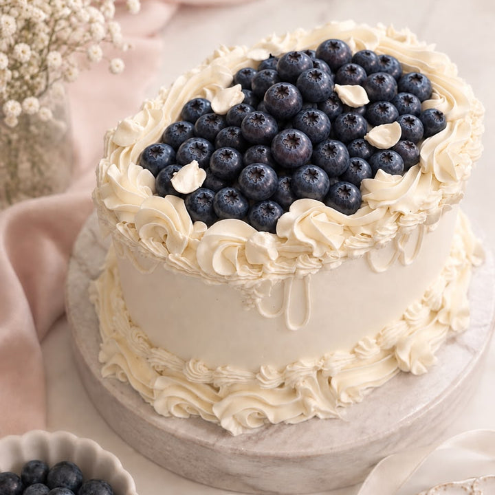 Blueberry Lemon & Elderflower Oval Cake