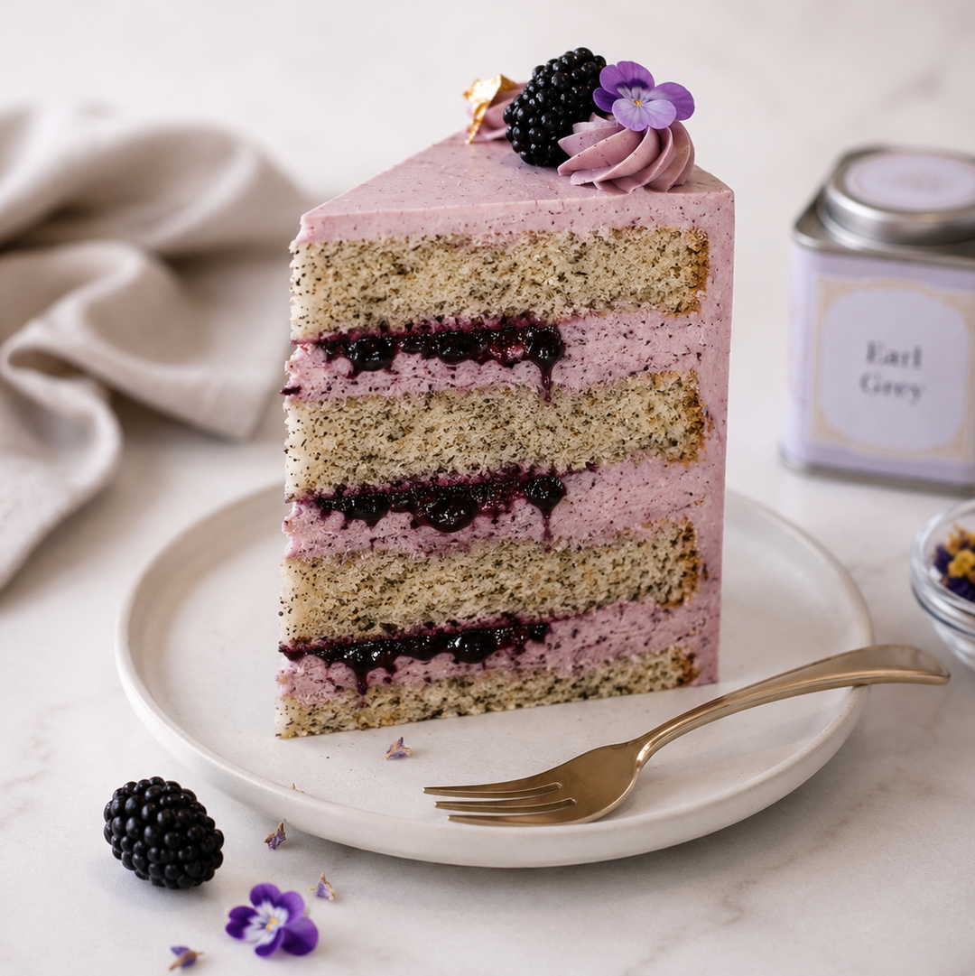 6" Earl Grey and Blackberry Cake