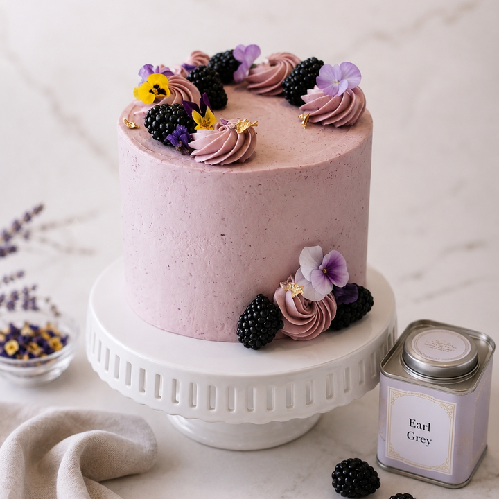 6" Earl Grey and Blackberry Cake